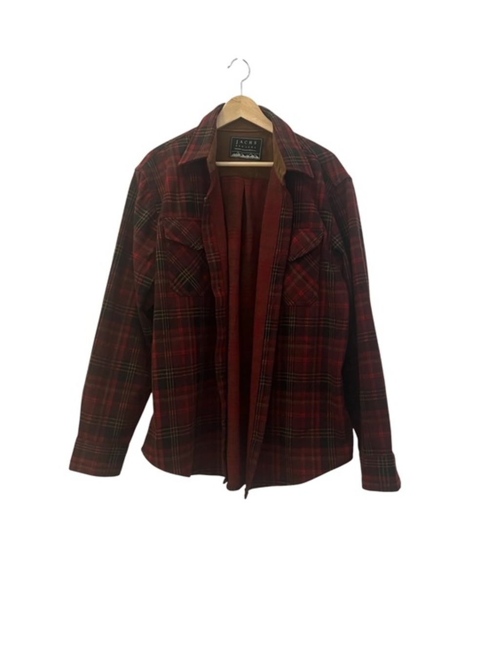 Jachs Red Plaid Flannel Shirt Jacket XL